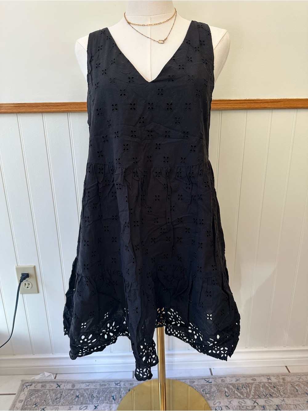LOFT Black Eyelet Dress – Size Small - Picture 2 of 4